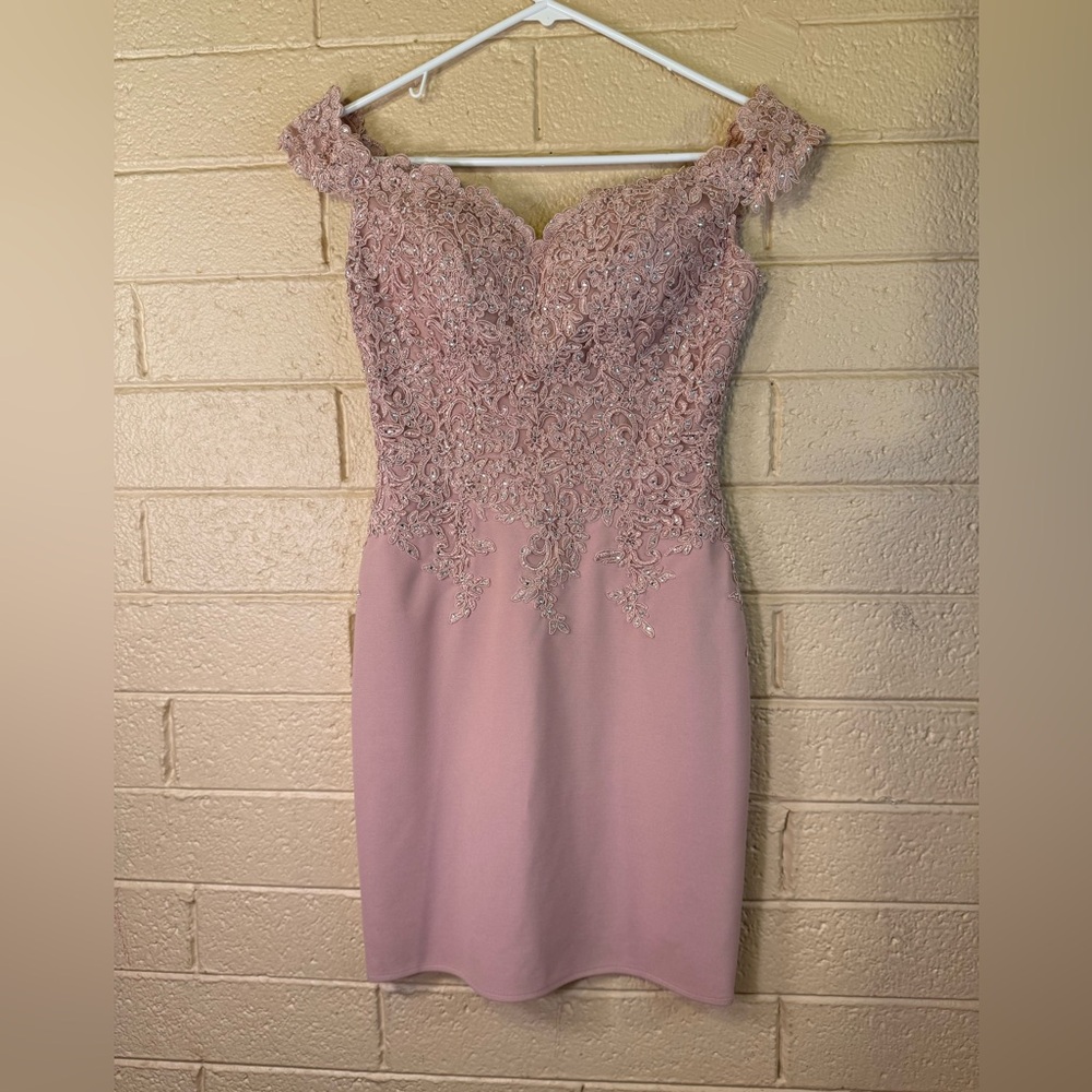 Elegant Pink Lace Dress